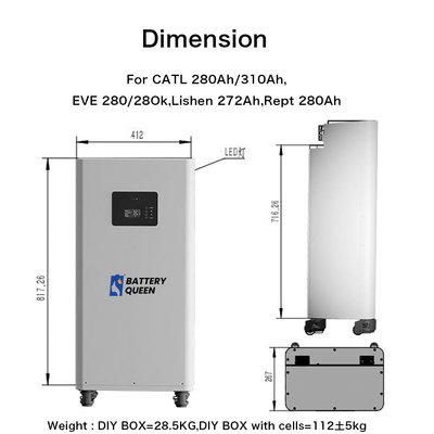 16 عدد EVE LF280K 51.2V 280ah DIY Lifepo4 Battery Standing Kit 200A BMS Home Solar