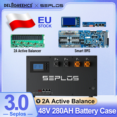 Deligreen Seplos 51.2V کیت فلزی تعادل فعال 3.0 BMS Lifepo4 باتری 200A ABMS برای برق خانه