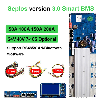 V3 Deligreen Seplos JK BMS Lifepo4 Li Ion 16S 48v 50A 100A 150A 200A Blue Tooth RS485 CAN BUS ارتباطات هوشمند BMS