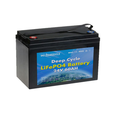 بسته باتری سفارشی 2000 بار 60 آمپر ساعت 24 ولت LiFePO4 برای سه چرخه