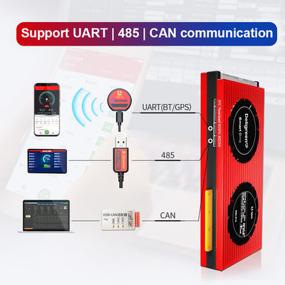 Li-Ion BMS 3S 12V 150A-250A پشتیبانی UART RS485 Can Communication دندان آبی